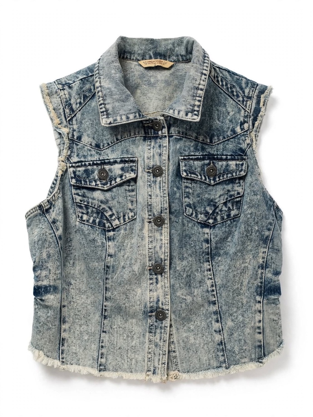 Women’s Y2K stonewash trucker vest